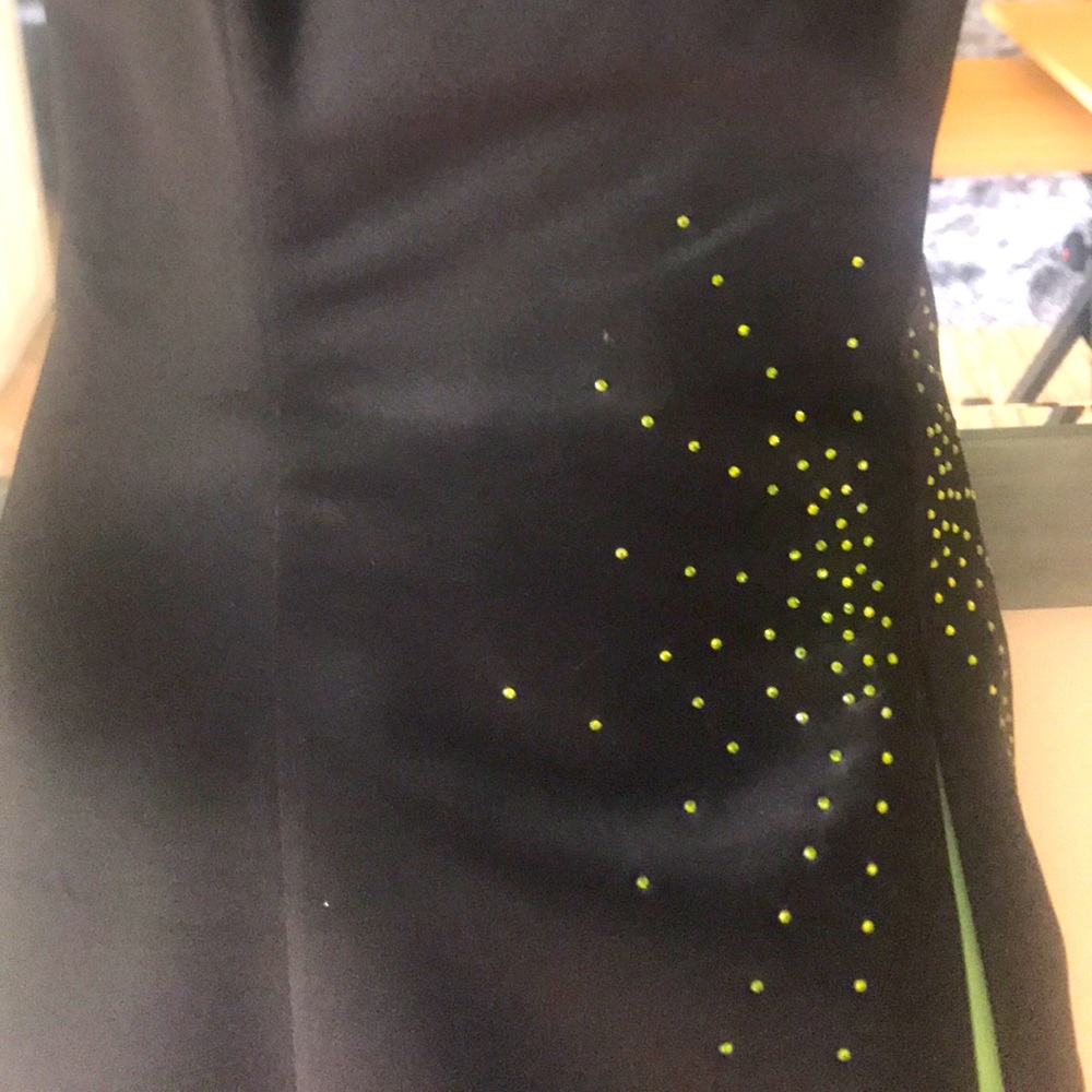 Black and Neon Green Dress